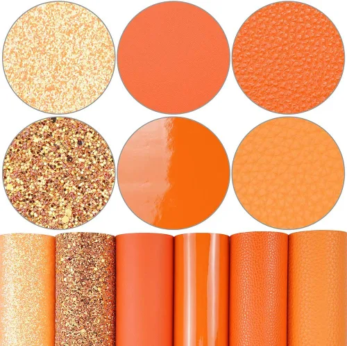 Miniatura 9 de Litchi Paquete de 6 hojas de cuero sintético de 8 x 12 pulgadas para aretes de lazo, tela de vinilo fácil de cortar para Cricut, cuero sintético