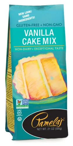Miniatura 12 de Pamela's Products Mezcla de pastel sin gluten, vainilla clásica bolsas de 21 onzas (paquete de 6)