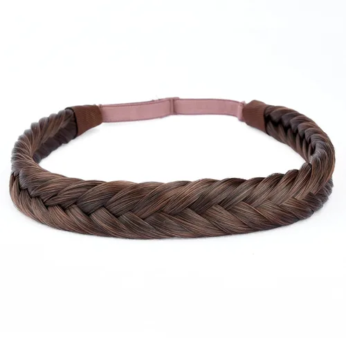 Miniatura 22 de Diadema clásica de cabello sintético trenzado, trenzas gruesas y anchas, extensión de cabello con elástico para mujeres y niñas, accesorio