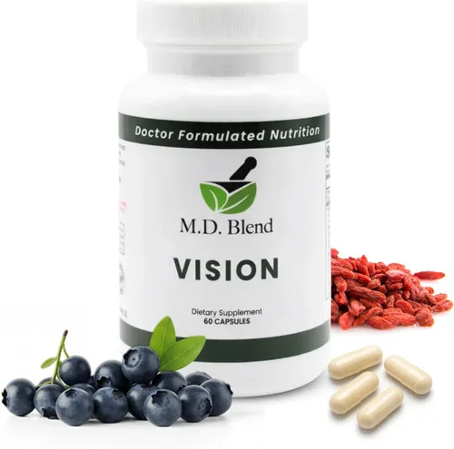 Vision - Formulado por expertos, mezcla natural y robusta para el bienestar de los ojos, con luteína, zeaxantina, astaxantina, zinc, tiamina,