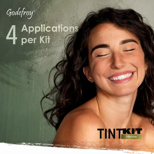 Miniatura 4 de Godefroy Impulsado por Henna - Kit de tinte de 4 aplicaciones Marrón oscuro Color de cabello puntuado alimentado por henna natural
