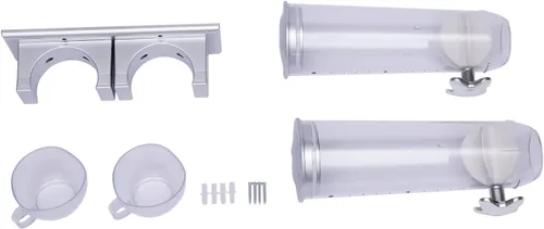 Miniatura 8 de Dispensador de cereales para montar en la pared, organizador de cereales, dispensador de granos de café con 2 cubos y 2 tazas, almacenamiento