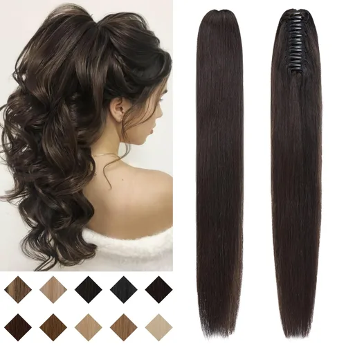 Miniatura 24 de SEGO Pinza de Gancho Extensión de Cola de Caballo Extensiones de Cabello Humano con Pinza para Cola de Caballo Extensiones de Cabello Real de Cola