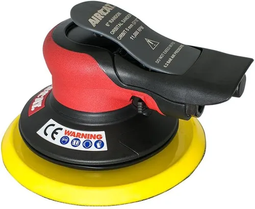 Miniatura 2 de AIRCAT 6700-6-336 Lijadora orbital de palma sin aspiradora de 3/16 pulgadas para uso profesional - Tecnología de silenciamiento avanzada - Agarre