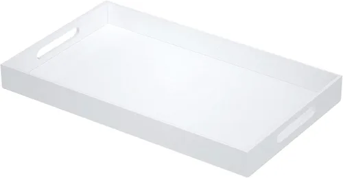 Miniatura 12 de NIUBEE Bandeja acrílica para servir de 12 x 12 pulgadas -a prueba de derrames- bandeja organizadora decorativa para mesa de café otomana y encimera