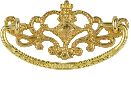 Tirador de fianza de latón fundido con diseño de corona victoriana | Centros: 3 "| Mango para puerta de gabinete antigua, cajón de aparador,