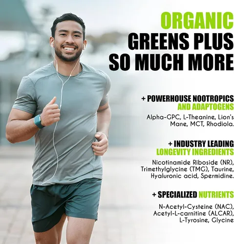 Miniatura 2 de myBrainCo. Verdes nootrópicos - Nutrición premium todo en uno para optimización del cuerpo, cerebro y longevidad. Verdes orgánicos y superalimentos