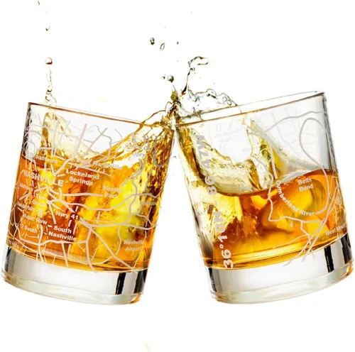 Miniatura 27 de Greenline Goods - Vasos de whisky, juego de regalo de 2 vasos de 284ml para amantes de Washington, DC, grabado con mapa de Washington, DC Vaso