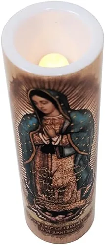 Miniatura 8 de Nuestra Señora de Guadulpe con Juan Diego, vela de oración devocional sin llama LED