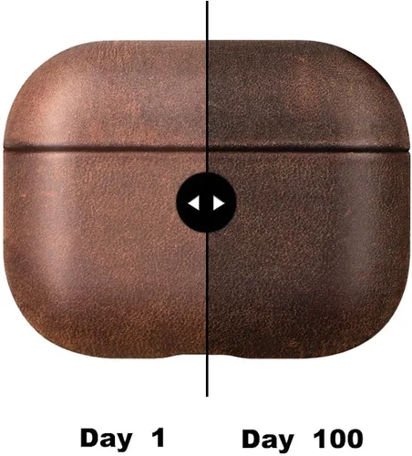 Miniatura 6 de Funda de cuero para AirPods Pro, estilo vintage Patina Indiana-Jones, funda de cuero para AirPods Pro 1ª generación 2019, hecha a mano, marrón oscuro