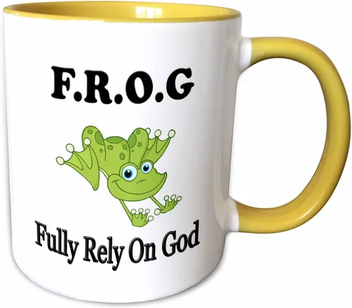 Miniatura 13 de 3dRose - Rana confía plenamente en dios - Taza - (taza-149833-4)