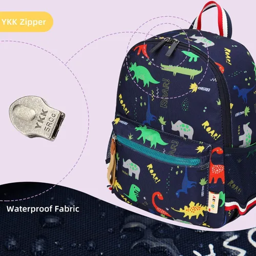 Miniatura 5 de willikiva Cartoon Bus 12 - Mochila de jardín de infantes para niños y niñas, mochila impermeable para niños preescolares con correa y arnés de Azul
