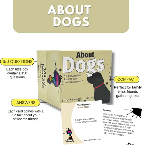 Miniatura 3 de ? WORD TEASERS Acerca de los perros - Divertido y divertido juego de preguntas para perros para niños y adultos - Juego de inicio de conversación