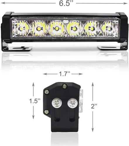 Miniatura 6 de 2 x 6 LED con 9 modos de advertencia para el tráfico - Luces estroboscópicas impermeables para auto, para interior, techo, salpicaderas, parabrisas