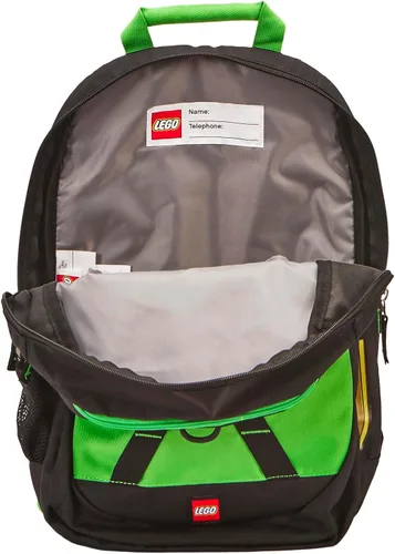 Miniatura 6 de Mochila escolar LEGO NINJAGO para niños, bolsa para libros, para viajes, para ir y venir, para el regreso a la escuela, para niños y niñas, Verde