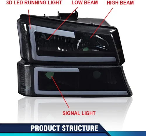 Miniatura 8 de PIT66, juego de faros delanteros LED Lente ahumada negra con reflector transparente