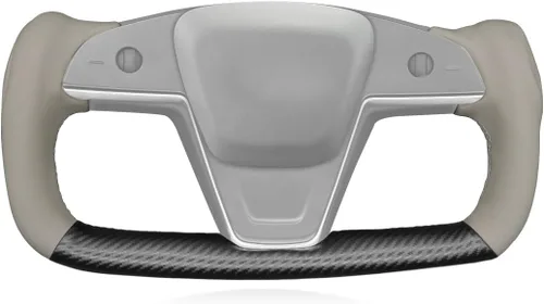 Miniatura 23 de MEWANT Funda para volante de automóvil de piel sintética cosida a mano para Tesla Yoke Model S Plaid 2021-2023/Model X 2021-2023, accesorios