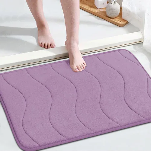 Miniatura 12 de Flamingo P Alfombra de Baño de Espuma Viscoelástica Tapetes de Baño Alfombra Antideslizante Absorbente de Agua para Ducha, 24x17 pulgadas, Verde Aqua