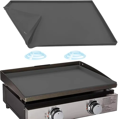 Miniatura 10 de Alfombrilla de silicona para parrilla Blackstone de 36 pulgadas, cubierta de silicona resistente de grado alimenticio, accesorios para parrilla Gris