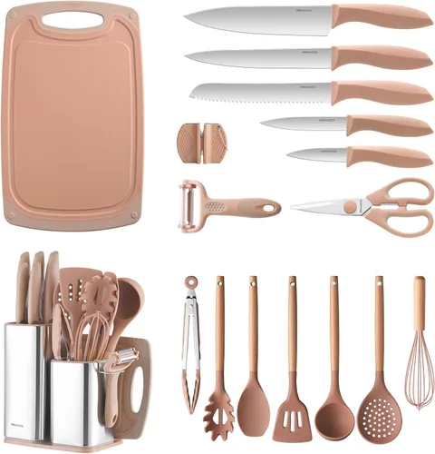 Miniatura 10 de RAXCO Juego de cocina, utensilios de cocina de 7 piezas, utensilios de cocina de 5 piezas, juego de cuchillos de cocina de 6 piezas, gris 7-Piece