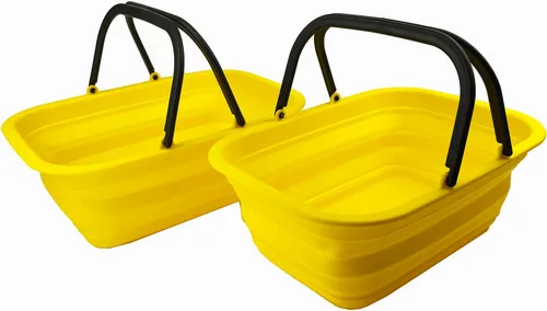 Miniatura 9 de SAMMART Tina de plástico plegable con asa de 9.2 L (2.3 galones) – Cesta de picnic portátil al aire libre – Lavabo plegable para lavar platos, Verde