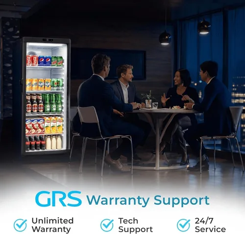 Miniatura 8 de GRS Refrigerador comercial con cerradura de puerta de vidrio Flujo de aire fresco y temperatura Refrigerador de bebidas, enfriador de bebidas