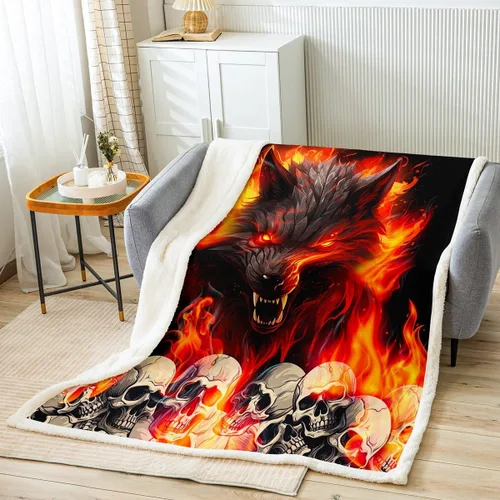 Miniatura 9 de Manfei Manta de tigre de fuego, manta de cama de tigre de llama naranja para niños, adolescentes y adultos, decoración de habitación, manta temática