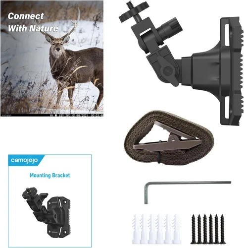 Miniatura 6 de Soporte de montaje para cámaras de sendero Camojojo con inserto roscado de 1/4" -20, soporte ajustable giratorio 360° para accesorios