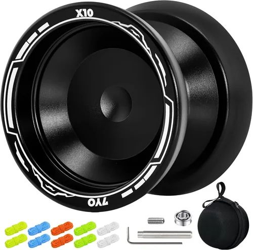 Miniatura 11 de X6 Yoyo profesional de trucos para niños y principiantes, Yoyo 6061 Responsive Yoyos de aleación de aluminio con rodamiento KK, eje, bolsa, 10