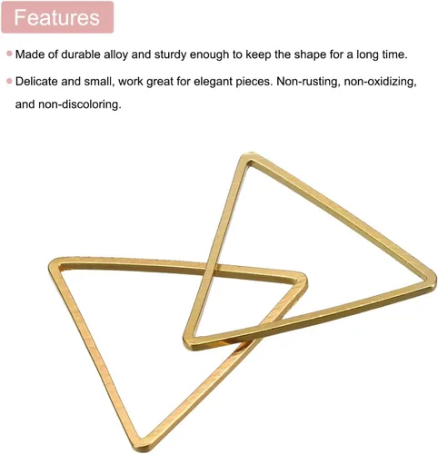 Miniatura 4 de MECCANIXITY Aro de abalorios triangular, anillo de enlace geométrico con marco triangular para hacer joyas