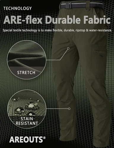Miniatura 72 de Pantalones de senderismo para hombre, ligeros, resistentes al agua, de secado rápido, pesca, viajes, campamento, al aire libre, transpirables