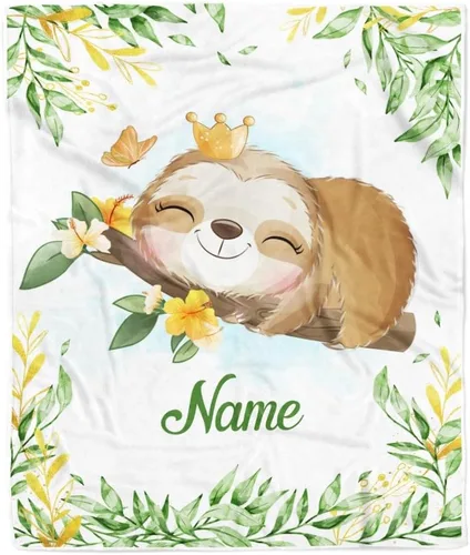 Miniatura 24 de Manta de bebé safari personalizada con nombre personalizado para niñas, hija recién nacida, nieta, sobrina, cumpleaños, manta de forro polar