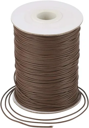 Miniatura 21 de Cheriswelry 90 yardas/rollo de 0.079 pulgadas, cordón encerado negro de poliéster coreano, joyería de cuentas, hilos para manualidades, cuerda