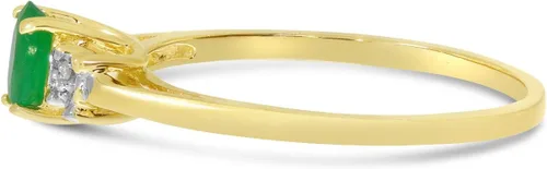 Miniatura 5 de Direct-Jewelry Anillo de diamantes y esmeralda en oro amarillo de 14 K