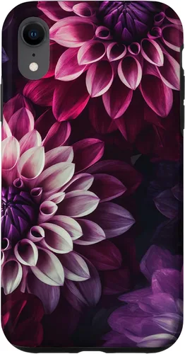 Miniatura 24 de iPhone 11 Dahlia Flower Floral Nature Garden Funda con diseño granate rosa y morado