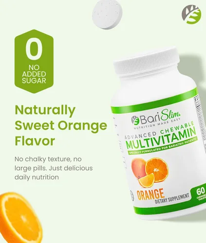 Miniatura 3 de BariSlim Tabletas multivitamínicas bariátricas masticables avanzadas, vitamina bariátrica y suplemento para cirugía posbariátrica, incluyendo bypass