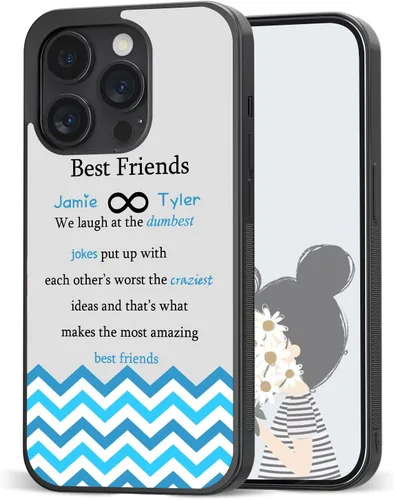 Miniatura 18 de Fundas de teléfono con nombre personalizado para mejores amigos iPhone 11 12 13 14 Pro Max Plus Mini X Xs Xr, Samsung Note 7 8 9 10 20 S21 S22 S23