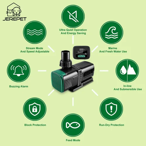 Miniatura 3 de Bomba de agua para acuario de 4800 GPH de 36 V CC con controlador, sumergible de 105 W y bomba de retorno en línea para peceras, fuentes, sumidero