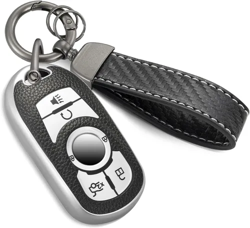 Miniatura 53 de Funda para llavero Nissan con llavero de cuerda trenzada de metal de lujo, funda suave mejorada para llave Nissan (solo 3 botones)