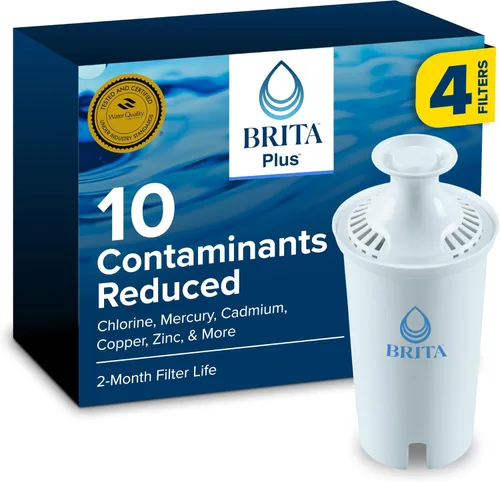 Miniatura 14 de Brita Filtro de agua Plus, sin BPA, filtro de repuesto de alta densidad para jarras y dispensadores, reduce 2 contaminantes*, dura dos meses o 40