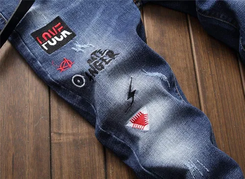 Miniatura 5 de AITITIA Jeans rasgados de corte regular para hombre