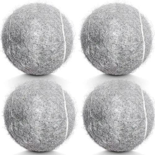 Miniatura 7 de Pelotas de tenis, paquete de 4 pelotas de tenis de práctica para principiantes, pelotas de tenis de entrenamiento para mascotas y perros Verde
