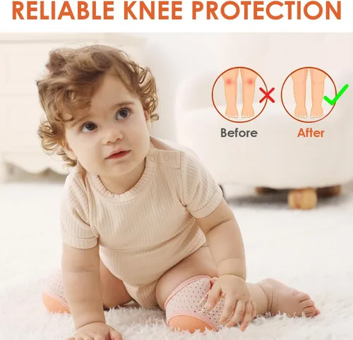Miniatura 6 de SOFTMED - Rodilleras para gatear y gatear, rodilleras para bebé, ajustables, antideslizantes, transpirables para gatear niños pequeños (3 pares)
