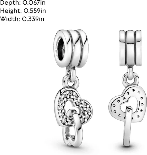 Miniatura 5 de PANDORA Dije de circonita cúbica de amor entrelazado en plata de ley, Metal, Circonita Cúbica