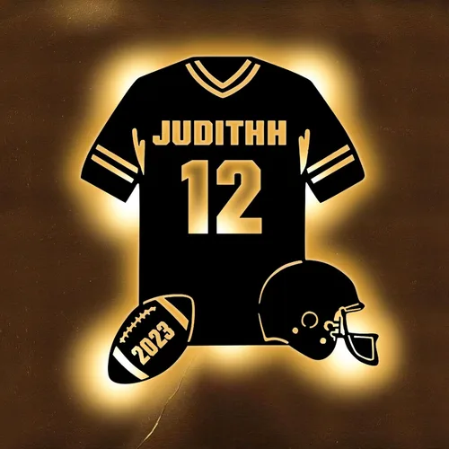 Miniatura 22 de Letrero de neón personalizado de jersey de fútbol americano, letreros de neón LED de fútbol americano para decoración de pared, alimentado por USB