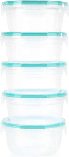Miniatura 12 de Snapware Plastic Total Solution - Juego de 5 recipientes de almacenamiento de alimentos, tapas de plástico herméticas y a prueba de fugas, tapas