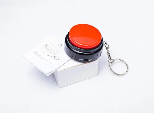 Miniatura 6 de Botón de conversación grabable con llavero, botón de sonido de grabación de voz de los años 20, zumbadores divertidos botones para grabar tus