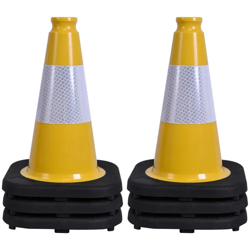 Miniatura 54 de OrangeStar Conos de Tráfico de 36" Paquete de 6 Conos de Seguridad Azules con Collares Reflectantes, Base de Servicio Pesado para Construcción