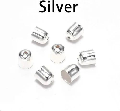 Miniatura 2 de Cordones de cuero con borlas, punta de extremo con hebilla, punta de extremo de fibra de gamuza de 0.314 a 0.472 pulgadas, tapas de cuentas de Plata