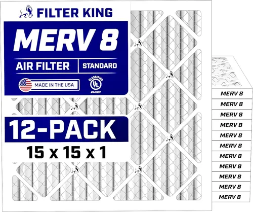 Miniatura 252 de Filter King Filtro de aire de 5.88 x 12.13 x 1 (MERV 8) (paquete de 12) filtros de horno de CA para control de polvo y alergias, fabricados en EE.